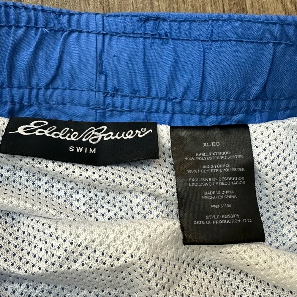 Eddie Bauer Swim Beach Elastic Waist Shorts Trunk Men’s Size XL Blue